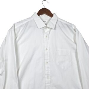 Billy Reid Heirloom Shirt 17.5 XL White Dobby Dot Button Down Made in USA Cotton